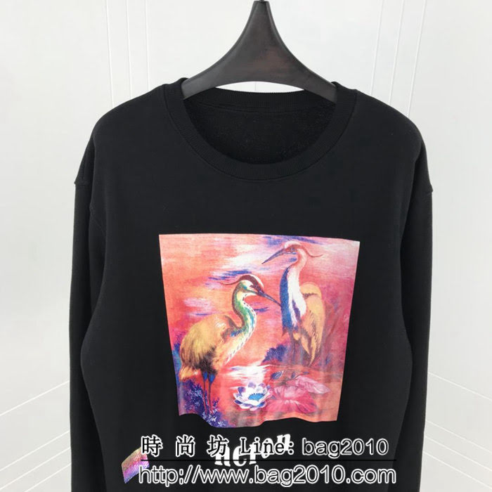 Heron Preston19ss官方最新款 粉紅雙鶴系列 圓領衛衣 情侶款 ydi1273